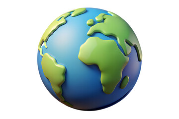 Planet Earth, globe with world map. Ecology concept. 3d vector icon