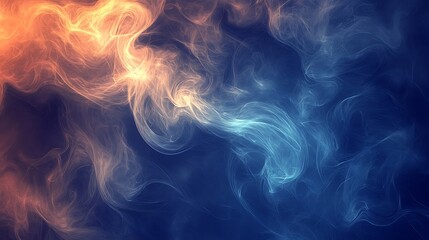 Obraz premium Abstract Smoke with Blue Orange Swirls.