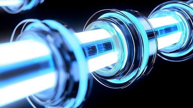 Futuristic Energy Tubes, Dark Background