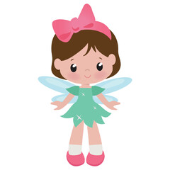 Cute little  garden fairy  vector cartoon illustration