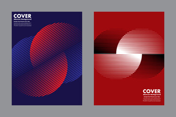 Modern vector geometric abstract background featuring an infinity symbol design and halftone lines pattern combining two colors together. For cover, digital artwork, posters.