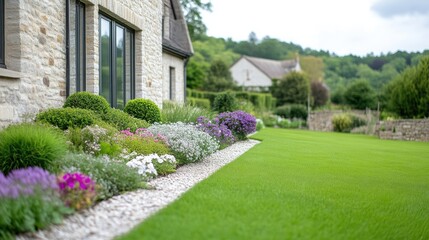 Obraz premium Elegant country garden landscaping