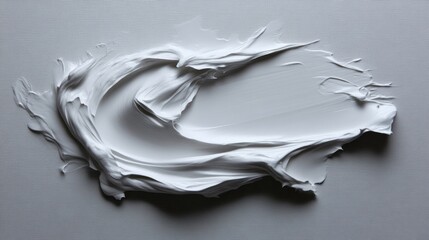Abstract white paint stroke on canvas