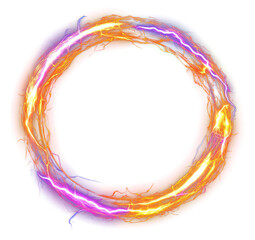 PNG Gold electric ring vibrant glowing purple.