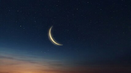 night sky with moon and stars