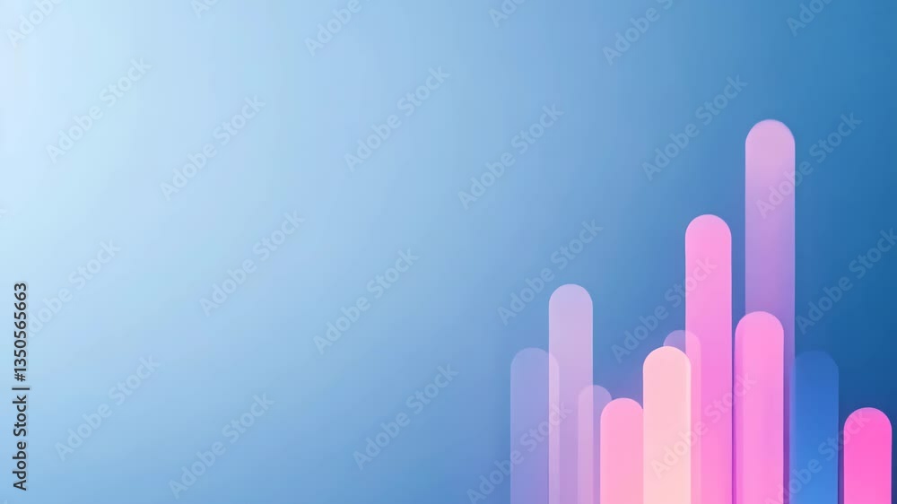 Poster looping animation vibrant abstract digital rain of numbers and letters on blue background for modern