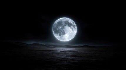 Obraz premium Full moon over a desolate landscape