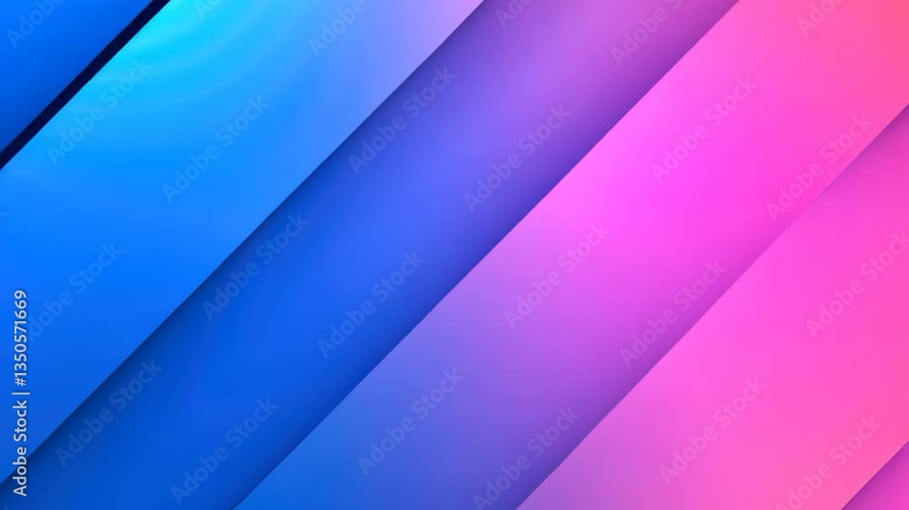 Poster looping animation abstract geometric background with glowing neon lights in vibrant pink and blue to