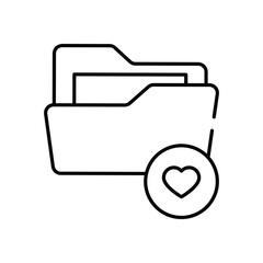 Favorite Folder vector icon stock illustration