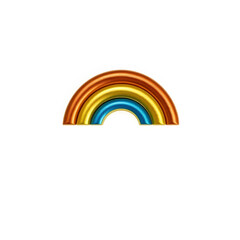 Rainbow gold metal icon on white background. Generative AI