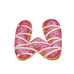 Sweet Pink Birthday Cake and Donut Number – Cute Alphabet Decoration for Anniversary and...
