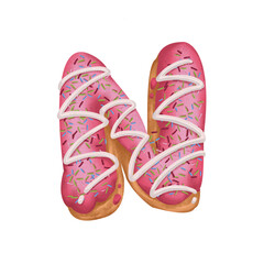 Sweet Pink Birthday Cake and Donut Number – Cute Alphabet Decoration for Anniversary and Celebration Letter N