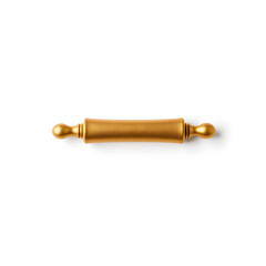 Rolling pin gold metal icon on white background. Generative AI