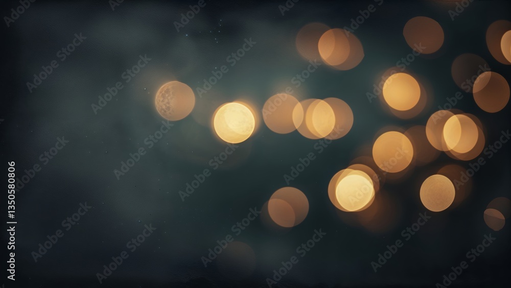 Poster soft warm lights create a magical ambiance in an evening setting with a dreamy background