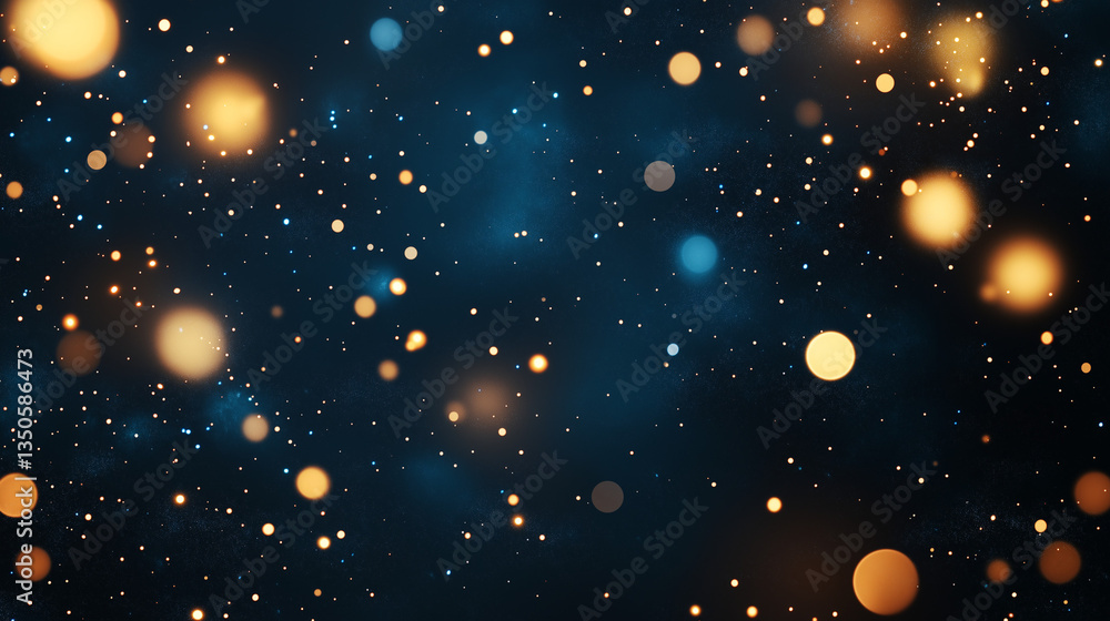 Poster abstract sparkle: captivating abstract background of floating light orbs and particles against a dar