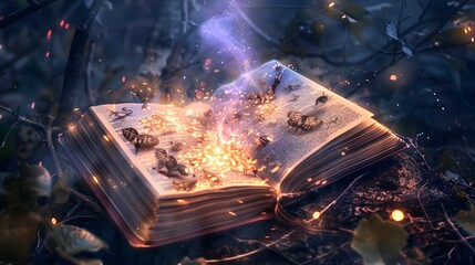 A magical storybook opening to a world of fantasy