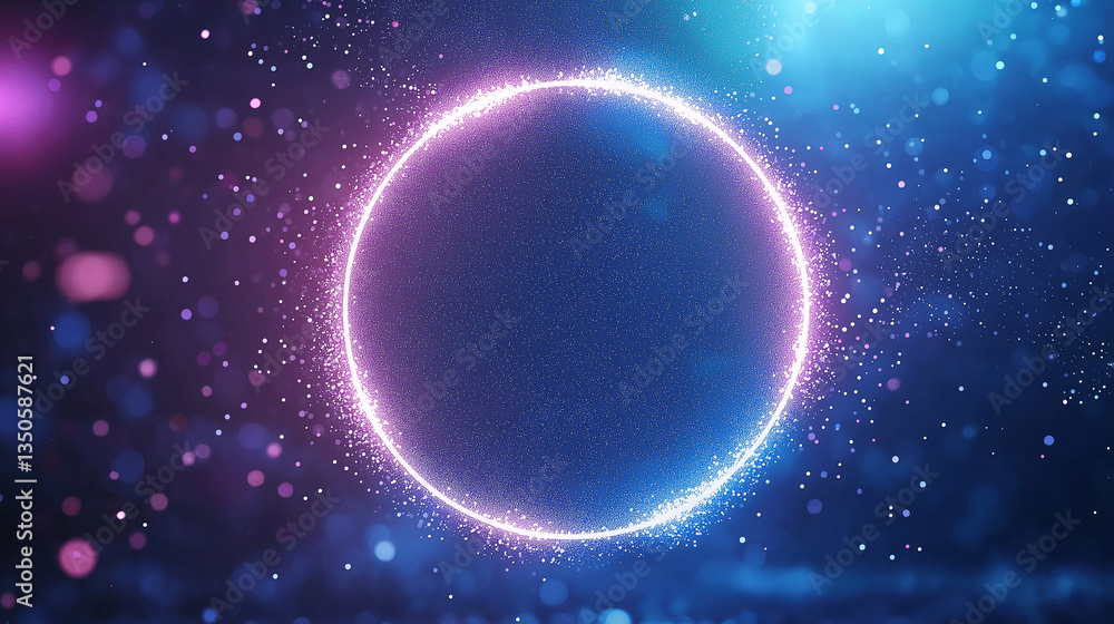 Poster glowing portal: a mesmerizing image of a glowing circular portal or energy field amidst a sea of shi
