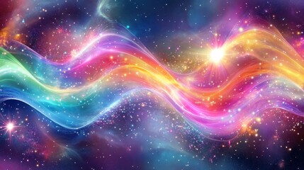 Fototapeta premium Colorful Cosmic Waves in Space