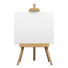 easel white board isolated on transparent and white background