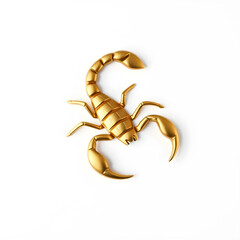 Scorpion gold metal icon on white background. Generative AI