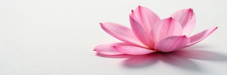 Delicate flower petals unfolding on a pristine white surface, flora, nature, blossom