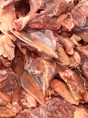 raw fresh chicken meat in the supermarket.
