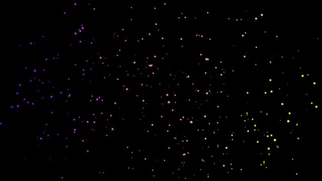 Particles, 4K, gradient, special effects, animation, background, material, nature, motion, simple, effect, fantasy, video material, glow, beautiful, production, pink, yellow, glitter, black background