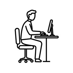 Office Worker Line Icon