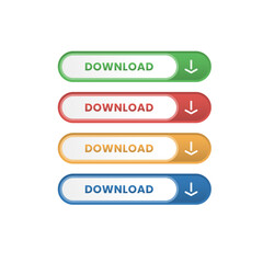 flat button Download for ui ux 3d design