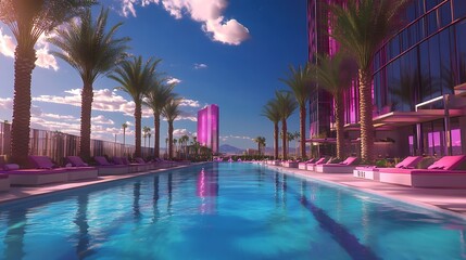 Fototapeta premium Resorts World Las Vegas: Infinity Pool Paradise