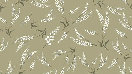 Flower and tropical leaves seamless pattern background. Flower, Tropical leaves illustration. Tropical leaves background. Perfect for fabric, textile, wallpaper, and decor