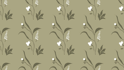 Flower and tropical leaves seamless pattern background. Flower, Tropical leaves illustration. Tropical leaves background. Perfect for fabric, textile, wallpaper, and decor