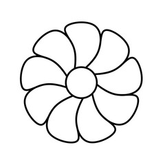 simple line art black and white flower vector