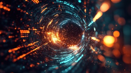 Abstract tunnel swirling energy digital art