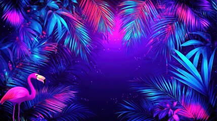 Flamingo in Neon Jungle