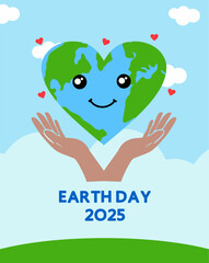 Poster Earth Day Celebration 2025. vector design illustration