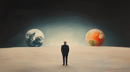 Man Chooses Future for Earth vs. Mars.