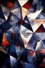 Geometric Triangular Backdrop with Silver, Navy, and Burgundy Colors &ndash; Empty Template for Web Banner, Birthday Wish, or New Year Wish