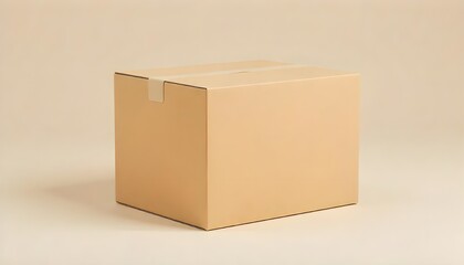 A realistic cardboard box mockup with a matte texture, no branding or text, and a clean neutral background