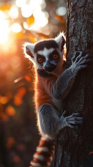 Golden Hour Lemur: A Captivating Portrait
