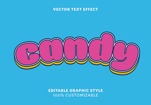 Pink Yellow Sweet Pop Bold Cute Comic Text Effect