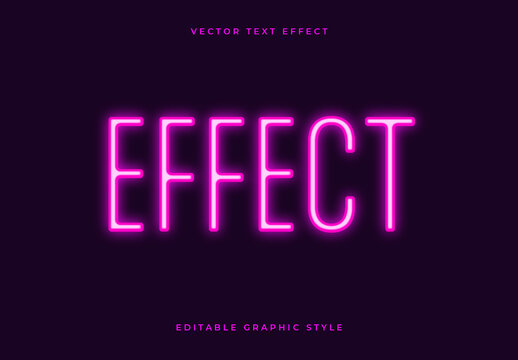 Pink Glowing Text with Neon Effect