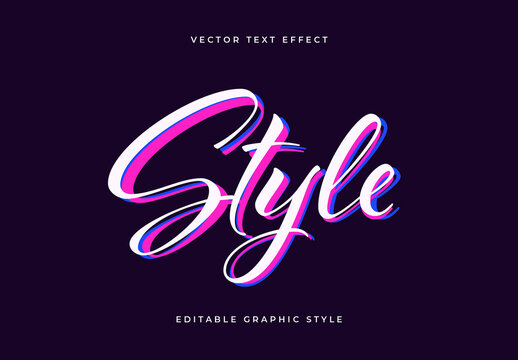 Pink Fuchsia Blue Curved Glossy Flowing Neon Text Effect