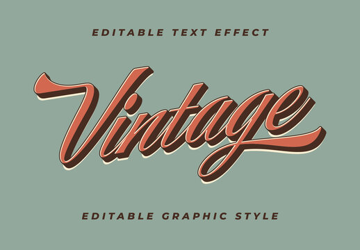 Red Cursive Vintage Retro Elegant Script Text Effect