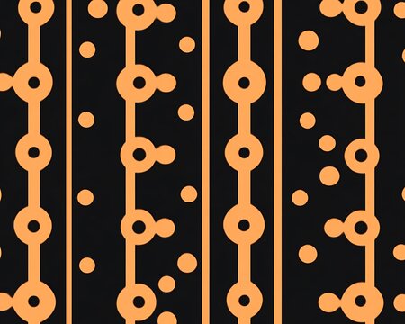 Repeating pattern comprised of lines circles and dot shapes