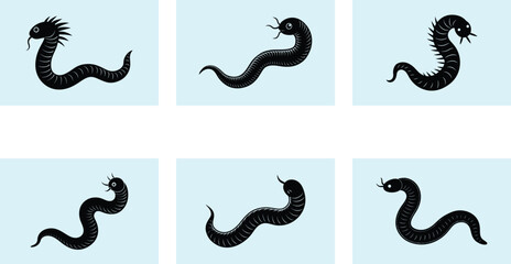 Obraz premium Worm Silhouette vector