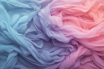 Pastel Pink and Blue Fabric Texture: Abstract Swirling Folds