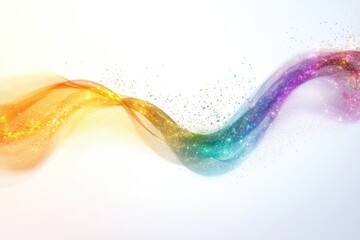 Glittery rainbow wave abstract background with vibrant colors and sparkling particles.