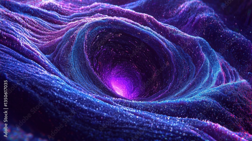 Poster abstract representation of a stunning purple and blue vortex symbolizing complexity in big data-driv