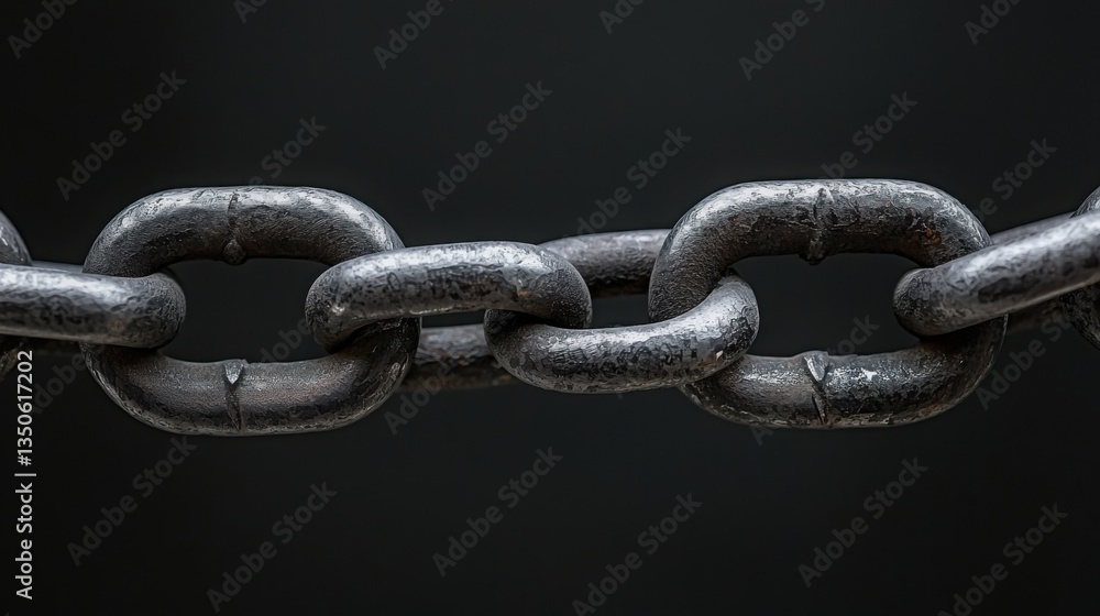 Poster a strong chain representing the foundation of blockchain-powered asset transactions and secure finan
